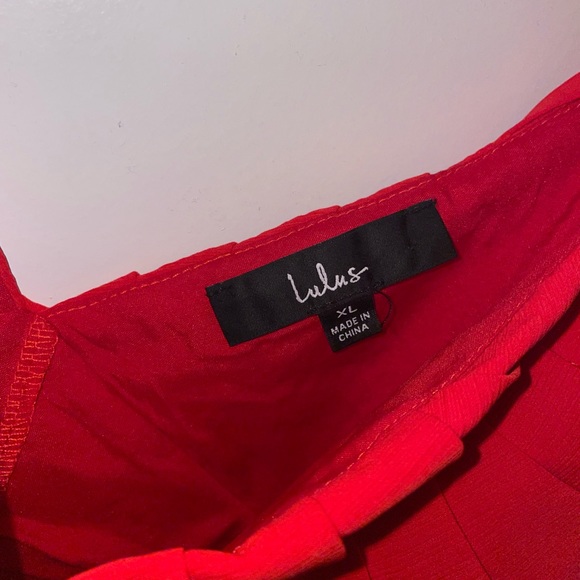 Amalfi Coast Red Pleated Flutter Sleeve Mini Dress NEW - Picture 6 of 6